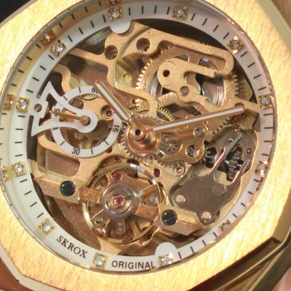 Men's Integrated Bracelet Sports Watch  Automatic See Through Dial, Back 41mm - Picture 12 of 15